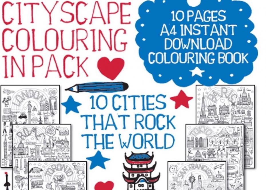 10 Cities That Rock The World Colouring In eBook by Julia Gash